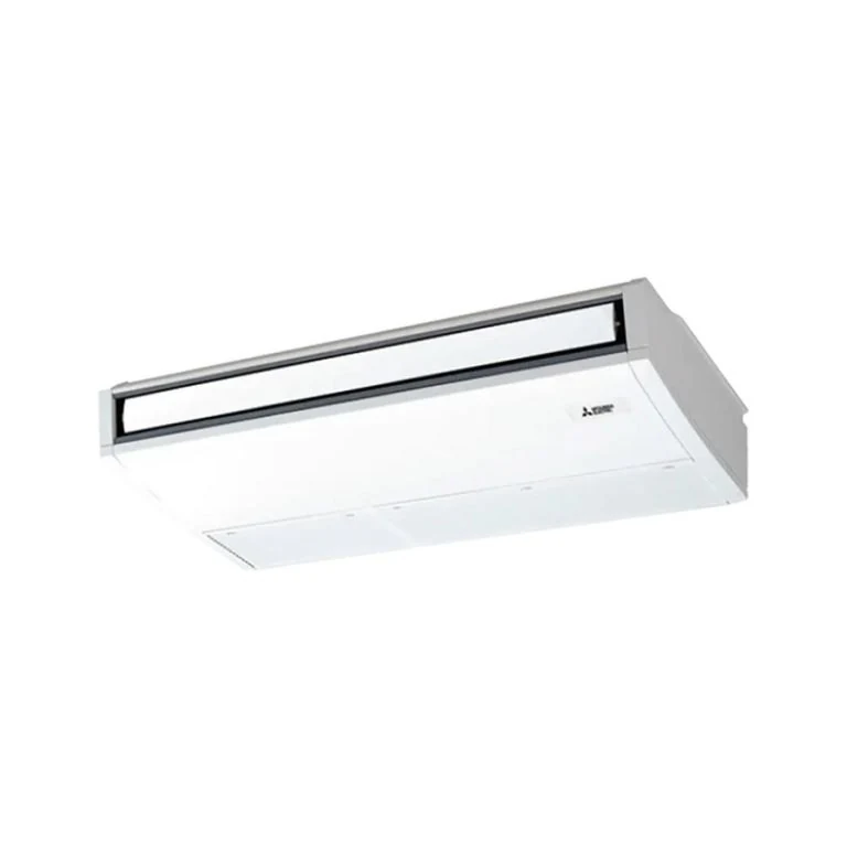 Unit ceiling suspended Mitsubishi Electric berlatar putih